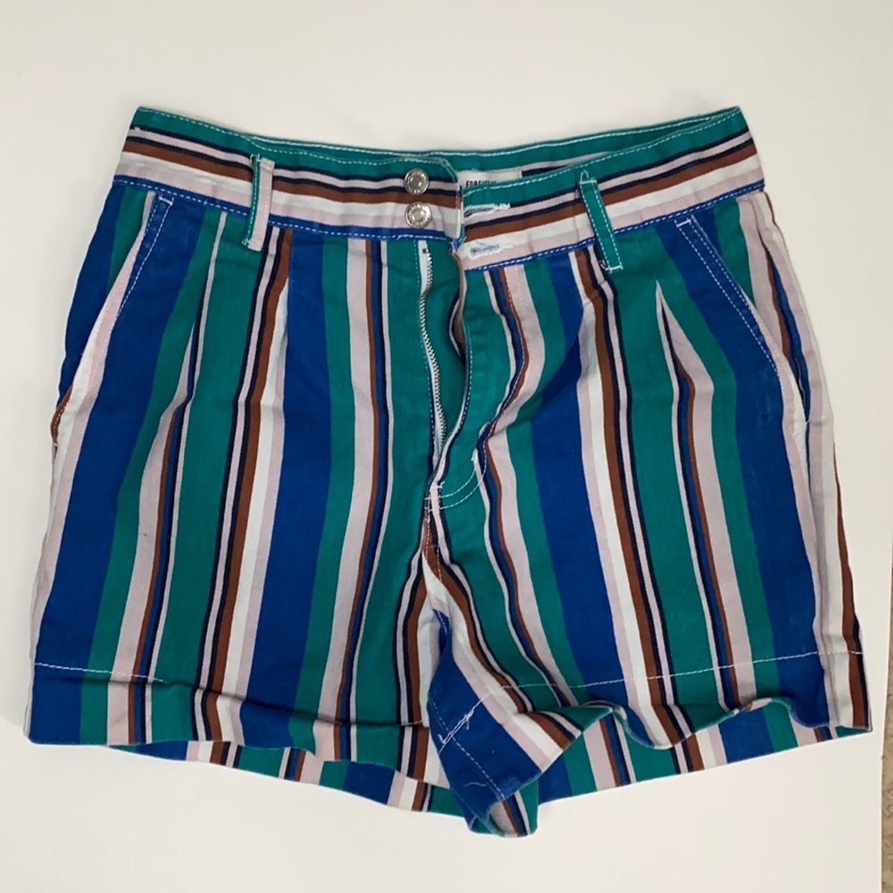 Forever21 striped jean shorts